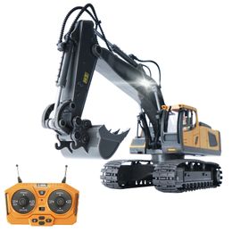 Transformation toys Robots RC ExcavatorBulldozer 120 24GHz 11CH Construction Truck Engineering Vehicles Educational Toys for Kids with Light Music 231114