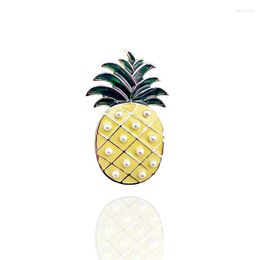 Brooches TANGTANG Original Fashion Handmade Lovely Golden Enamel Pineapple Fruit Pearl Brooch Pin For Girls Gift Item NO.: BH8029