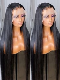 Synthetic s 30 40 Inch Bone Straight 13X4 Lace Front Human Hair Brazilian 360 Frontal 4x4 Clre for Women 231115