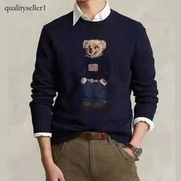 Polo Ralph Autumn Men's Designer Laurens Sweaters Cartoon Rl Bear Embroidery Fashion Long Sleeve Knitted Pullover Wool Cotton Soft Unisex Men X7ea