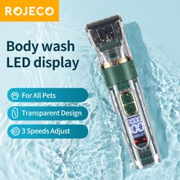 Dog Grooming ROJECO Professional Hair Trimmer Rechargeable Pet Clippers Cutting For Puppy Cat cut Electric Shaver 230414