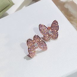 four leaf clover Earrings Natural Shell Gemstone 925 silver designer for woman T0P highest counter Advanced Materials classic style gift for girlfriend 018