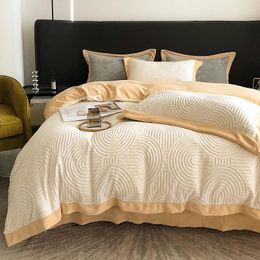 Bedding Sets Luxury Jacquard Velvet Bed Linen Winter Set Microfiber Duvet Cover Quilt Full Sheet With Pillowcase