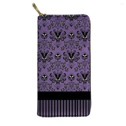 Wallets Female Clutch Haunted Mansion Pattern Card Purse Carteras Mujer Long Style Money