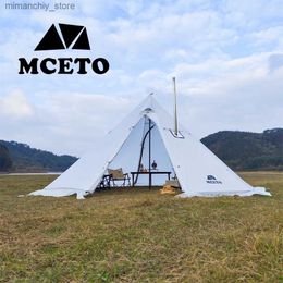 Tents and Shelters 2023 Upgraded 5M Oversized Pyramid Tent With Chimney Ho With Snow Skirt Teepee Tipi Outdoor Camping Tent Shelter 5-8 Peop Q231117