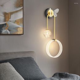 Wall Lamp For Home Decor Light Crystal LED Lights Indoor Bedside Smart