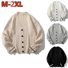Men's Sweaters Autumn Winter Men Knitted Single-breasted Cardigan Vintage Loose Long Sleeve Warm Sweaters Knitwear Plus Size M-XXL Q231115