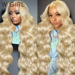 Synthetic s irl 40 inch Honey Blonde 613 Body Wave Transparent 250 Remy 13x4 Lace Frontal Human Hair 13x6 Front For Women 231114