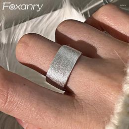 Cluster Rings Minimalist Silver Colour Scrub For Women Couple Fashion Creative Geometric Handmade Birthday Party Jewellery Gift