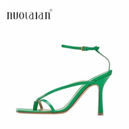 Summer Women Sandals Fashion Ankle Strap Brand Thin High Heels Gladiator Sandal Narrow Band Party Dress Pump Shoes 95