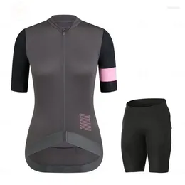 Racing Sets Raphaing Lady Cycling Jersey Short Sleeve Set Women Clothing Fashion Leisure Dress Bike Cycle Shirt Breathable Quick-Dry