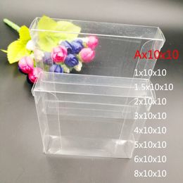 Jewelry Boxes 50pcs Ax10x10 Transparent Jewelry Gift Box Clear PVC Plastic Box Packaging Wedding Christmas Gift Box for Jewelry Storage Boxes 231115