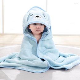 Blankets Cartoon Baby Bath Towels For Body Hooded Coral Fleece Kids Bathrobe Born Swaddle Wrap Girls Boys