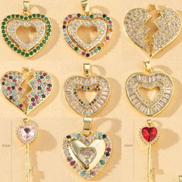 Charms Voleaf Copper Heart Charm Pendant Gold Plated Zirconia Components For Jewellery Making Vjc103 Drop Delivery Jewellery Jewellery Findi Dhd8C