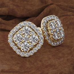 Stud Square Full 14K Rose Gold 1 Carat Diamond Jewellery Earring Garnet 14K Gold Peridot Diamond Garnet Stud Earrings Box for Women 231115