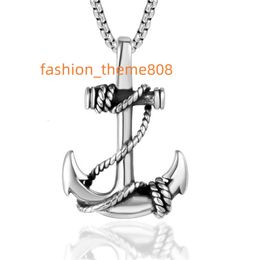 Custom Wholesale cuban chain link necklace pendant Jewellery silver stainless steel necklace trendy chunky anchor necklace