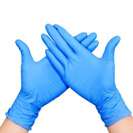 Luvas de nitrila azul descartáveis ​​em pó livre para inspeção de laboratório industrial e supermaket preto roxo branco confortável