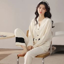 Women's Sleepwear Autumn Winter Style Pyjamas Women's Japanese Long Sleeved Kimono Lovely Loose Casual Home Clothes Female Sleepwear Nightwear 231115