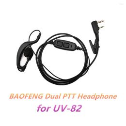 Walkie Talkie Dual PHeadphone For Baofeng UV-82 8W Ham Radio Stations VHF UHF CB Headset UV82 Uv 82