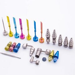 Multiple Styles Colourful Titanium Nail Carb Cap 10mm 14mm 18.8mm Male Female Joint 6 in 1 Universal Convenient GR2 Nails Dabber Tool For Bongs Hookah Water Pipe