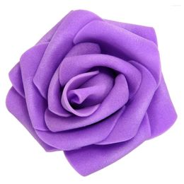 Decorative Flowers 100PCS Foam Rose Flower Bud Wedding Party Decorations Artificial Diy Craft Purple