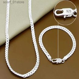 Chain Andara Fine 45-60cm 925 Sterling Silver 6MM Full Necklace Bracelet Fashion Jewellery For Women Men Link Chain Set Wedding GiftL231115