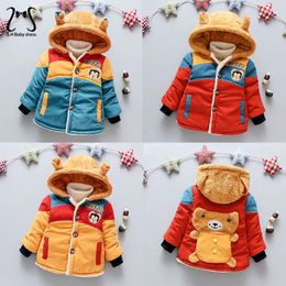 Jackets Baby Winter Cotton Coat Cartoon Bear Plus Velvet Thickened Children Jacket Overalls Warm Kids Clothes Toddler Boys Girls Costume 231115