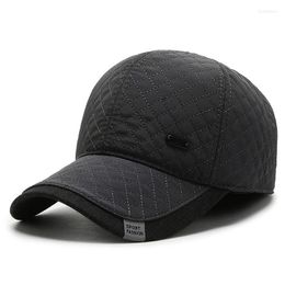 Ball Caps Winter Thick Warm Dome Fashion Personality Trend Lattice Baseball Cap Middle-aged And Elderly Adjustable