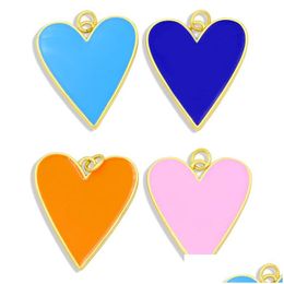 Charms Voelaf Brass 9 Colours Large Enamel Charms For Necklace Jewellery Making Colorf Heart Pendant Braclet Pdta353 Drop Delivery Jewelr Dhreo