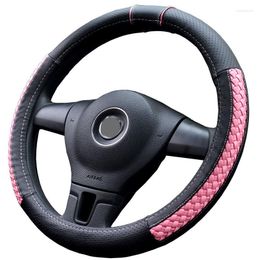 Steering Wheel Covers Auto Cover Braid Woven Leather Pink Red Blue Gold 35 36 37 38cm 14' 15' Diameter Car Accessories