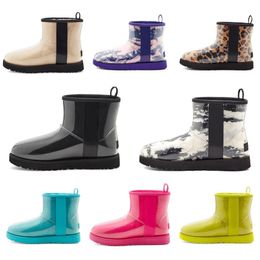 Australia uggss ugglie tasman slippers Clear Mini Boots Classic Transparent Jelly Mini Plus Velvet Short Snow Boots Women's Black Milk White Big Marble British Style