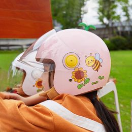 Motorcycle Helmets Children's Helmet Child Bicycle For Suitable Open Cute Safe Protect The Head Summer Electric Scooter Bike