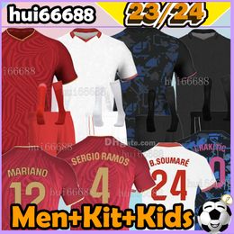 23/24 ISCO soccer jerseys RAFA MIR LAMELA GOMEZ PAPU Y.EN NESYRI J. NAVAS MARCAO PAPU GOMEZ I.RAKITIC L.OCAMPO SevillaS 2023 2024 Menkits Kids football shirt