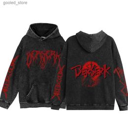 Men's Sweaters Berserk Vintage Hoodies Streetwear Long Sleeve Hoodie Anime Berserk Sweatshirts Hooded Sweater Washed Sweatshirt for Men Women Q231115