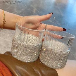 Wine Glasses Sparkling Crystal Glass Durable Beverage Cup Juice Coffee Drink Maker Luxury Diamond Cocktail Cooler 300ml Beer Wine Glass Gift Q231115