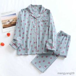 home clothing Romantic Printing Pure Cotton Sleepwear Women's Home Clothing Autumn Winter Pyjamas Fashion Loungewear Set R231115