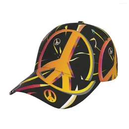 Ball Caps Peace Hippie Flower Baseball Cap Skuilles Hat Fitted Snapback For Men Women Casual Sun Outdoor