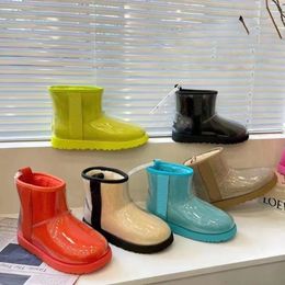 Women boots Classic Clear Mini Boots Designer Satin Boot Women Classic mini ll Winter Designer Womens Fur Furry Ankle Booties Ankle Knee Short 10 color 35-40