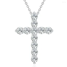 Pendants 925 Sterling Silver Necklace Zircon Cross Pendant For Woman Men Glamour Jewellery Gift