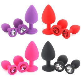 Anal Toys SML Silicone Butt Plug with Crystal Jewellery Erotic Goods Sexy Products Sex for Adults Men Gay Women SM Couples Shop 231114