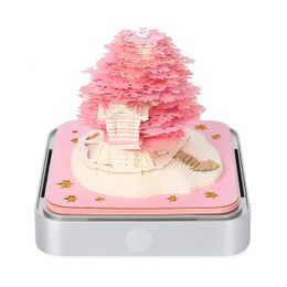 Calendar Creative Block 3D Notepad Green Treehouse 2024 Memo Pad Notes Offices Paper Christmas Birthday Gifts 231114