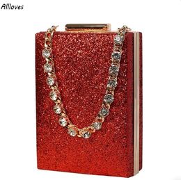 Borsa da donna Scatola di metallo Diamanti lucidi Pochette Borsa da sera Borsa Top Bling Fashion Ladys Party Pouch Borse CL2930 s