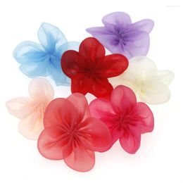 Decorative Flowers 20pcs 5cm Artificial Flower Chiffon Head DIY Handmade Headdres Sugar Box Accessories Wedding Party Home Decoration