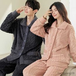 home clothing Ladies Terry Nightwear Winter Warm Flannel Women Pajamas Sets Thick Coral Velvet Long Sleeve Fleece Sleepwear Home Suits R231115