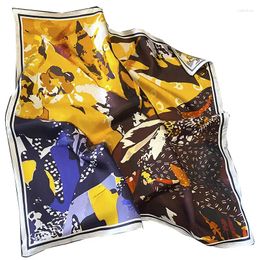 Scarves Twill Silk Scarf Fashion Women 2023 Big Female Wraps Square Shawls Bandana Ladies Headband Sjaal