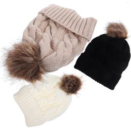 Skiing Jackets 3 Pcs Thermal Hat Winter Thicken Outdoor Warm Girl Acrylic Comfort Washable Women