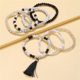Strand 6Pcs/set Bohemia Charm Beaded Bracelet For Women Lady Multi Layer Handmade Beads Chain Female Boho Jewellery Gifts