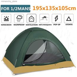 Tents and Shelters Quick Automatic Opening Tent 2-3 Peop Ultralight Camping Tent Waterproof Outdoor Hiking fishing Family Travel Backpacking Tent Q231117