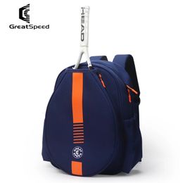 Tennis Bags GreatSpeed Tennis Bag Dark Blue 1-2 Pack Tennis Squash Racket Backpack Large Capacity Shoes Warehouse Water Cup Storage Bags 231114