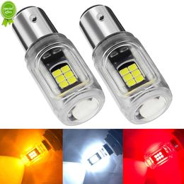 New 2PCS 1156 BA15S P21W BAU15S PY21W P21/5W 1157 BAY15D LED Bulbs 2835 16SMD Lamp Reverse Turn Signal Light Transparent LED 12V